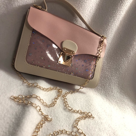 Soft pink starry mini purse - Picture 2 of 6